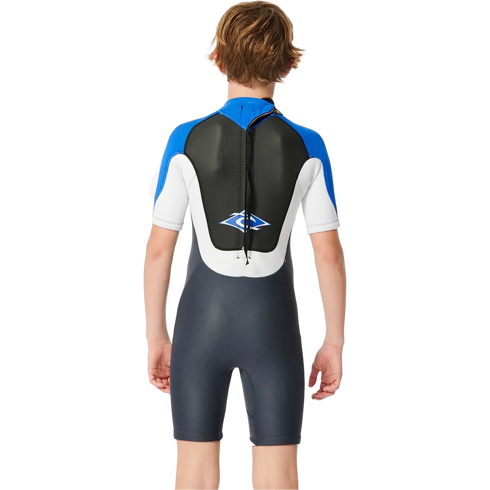 2026 Rip Curl Boys Omega 2mm Back Zip Shorty Wetsuit 11CBSP - Blue